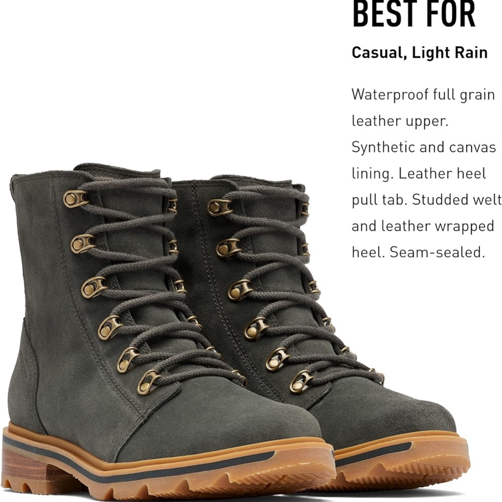 Sorel waterproof Lennox Lace rain boot- suede boot women’s size 9.5